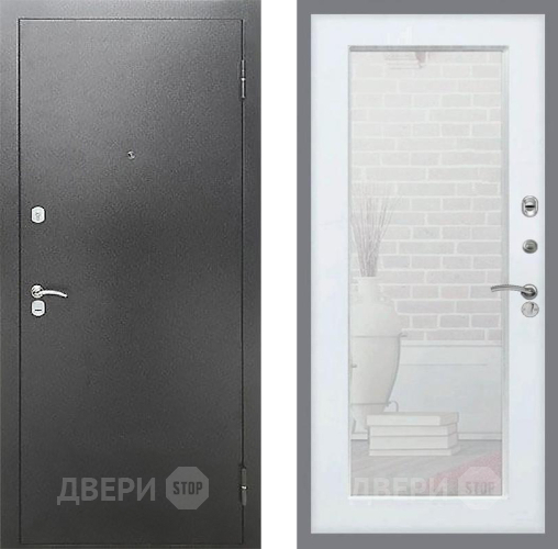 Входная металлическая Дверь Рекс (REX) Сити Зеркало Пастораль Силк Сноу в Голицыно