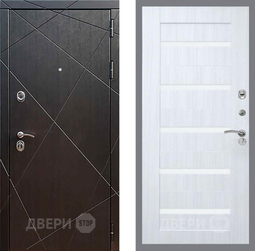 Входная металлическая Дверь Рекс (REX) 13 Венге СБ-14 стекло белое Сандал белый в Голицыно