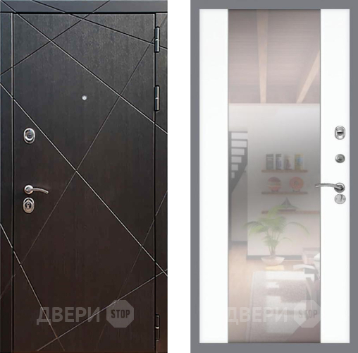 Входная металлическая Дверь Рекс (REX) 13 Венге СБ-16 Зеркало Силк Сноу в Голицыно