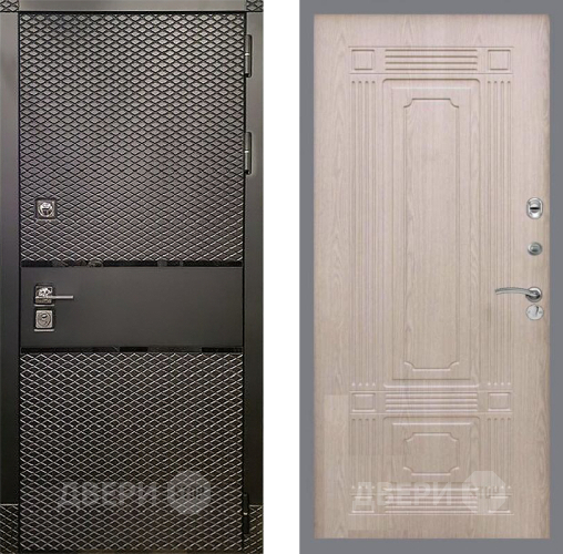 Входная металлическая Дверь Рекс (REX) 15 Черный Кварц FL-2 Беленый дуб в Голицыно