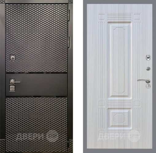 Входная металлическая Дверь Рекс (REX) 15 Черный Кварц FL-2 Сандал белый в Голицыно