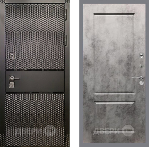 Входная металлическая Дверь Рекс (REX) 15 Черный Кварц FL-117 Бетон темный в Голицыно