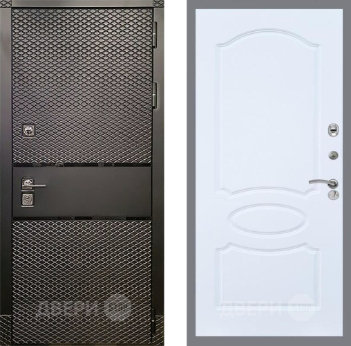 Входная металлическая Дверь Рекс (REX) 15 Черный Кварц FL-128 Силк Сноу в Голицыно