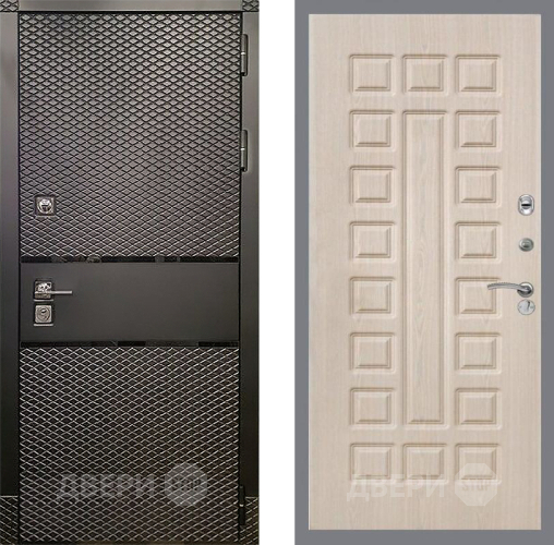 Входная металлическая Дверь Рекс (REX) 15 Черный Кварц FL-183 Беленый дуб в Голицыно
