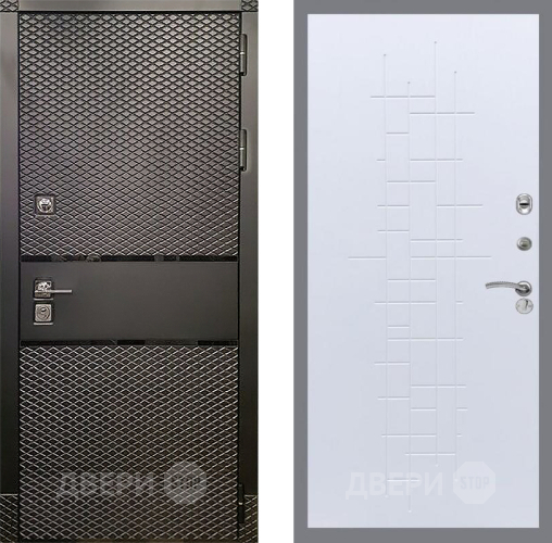 Входная металлическая Дверь Рекс (REX) 15 Черный Кварц FL-289 Белый ясень в Голицыно