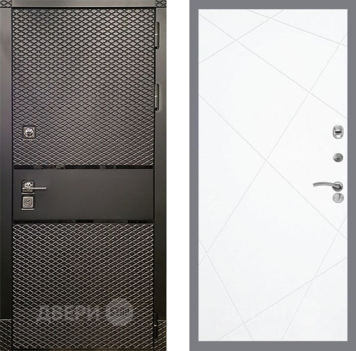 Входная металлическая Дверь Рекс (REX) 15 Черный Кварц FL-291 Силк Сноу в Голицыно