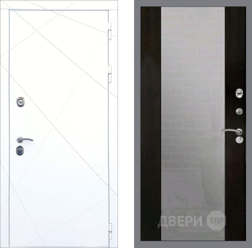 Входная металлическая Дверь Рекс (REX) 13 Силк Сноу СБ-16 Зеркало Венге в Голицыно