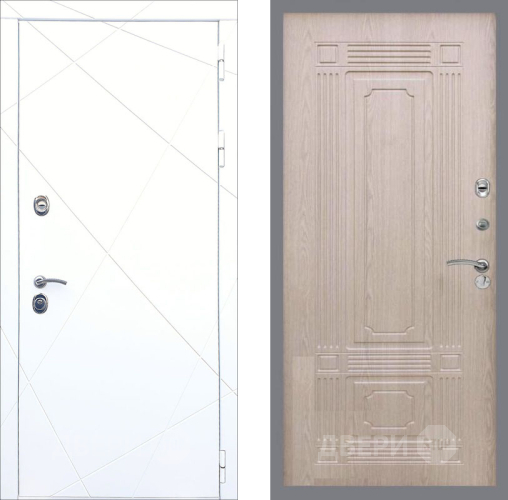 Входная металлическая Дверь Рекс (REX) 13 Силк Сноу FL-2 Беленый дуб в Голицыно
