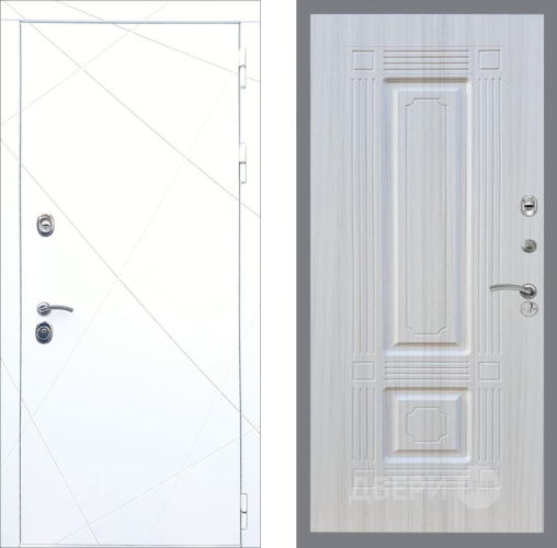 Входная металлическая Дверь Рекс (REX) 13 Силк Сноу FL-2 Сандал белый в Голицыно