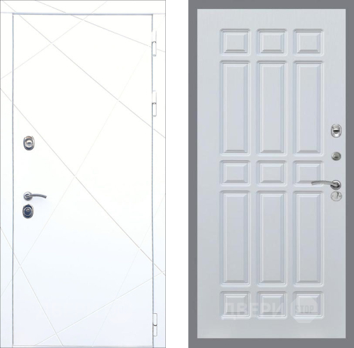 Входная металлическая Дверь Рекс (REX) 13 Силк Сноу FL-33 Белый ясень в Голицыно
