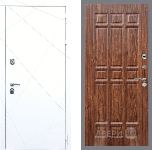 Входная металлическая Дверь Рекс (REX) 13 Силк Сноу FL-33 орех тисненый в Голицыно