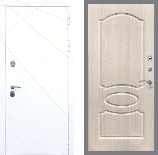 Входная металлическая Дверь Рекс (REX) 13 Силк Сноу FL-128 Беленый дуб в Голицыно