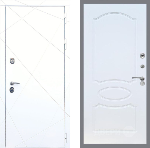 Входная металлическая Дверь Рекс (REX) 13 Силк Сноу FL-128 Белый ясень в Голицыно