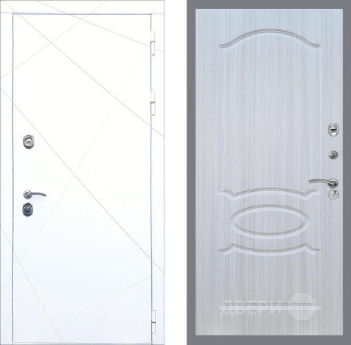 Входная металлическая Дверь Рекс (REX) 13 Силк Сноу FL-128 Сандал белый в Голицыно
