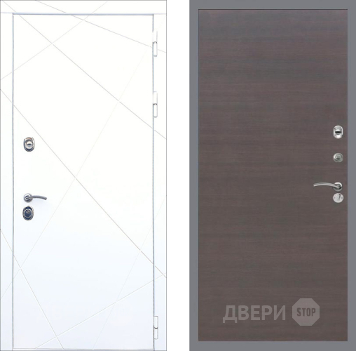 Входная металлическая Дверь Рекс (REX) 13 Силк Сноу GL венге поперечный в Голицыно