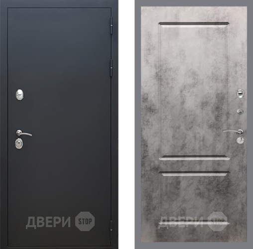 Входная металлическая Дверь Рекс (REX) 5 Черный Муар FL-117 Бетон темный в Голицыно