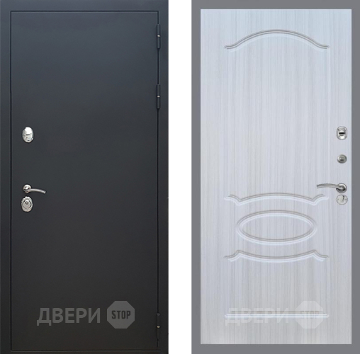 Входная металлическая Дверь Рекс (REX) 5 Черный Муар FL-128 Сандал белый в Голицыно