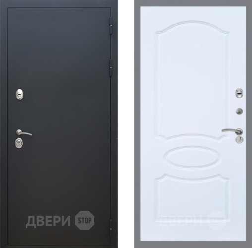 Входная металлическая Дверь Рекс (REX) 5 Черный Муар FL-128 Силк Сноу в Голицыно