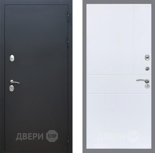 Входная металлическая Дверь Рекс (REX) 5 Черный Муар FL-290 Силк Сноу в Голицыно