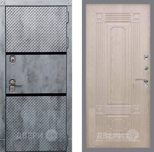 Входная металлическая Дверь Рекс (REX) 15 Бетон Темный FL-2 Беленый дуб в Голицыно