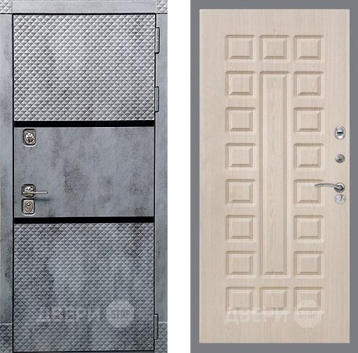 Входная металлическая Дверь Рекс (REX) 15 Бетон Темный FL-183 Беленый дуб в Голицыно