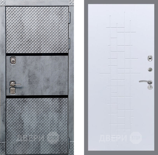 Входная металлическая Дверь Рекс (REX) 15 Бетон Темный FL-289 Белый ясень в Голицыно