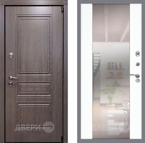 Входная металлическая Дверь Рекс (REX) Премиум-S СБ-16 Зеркало Силк Сноу в Голицыно