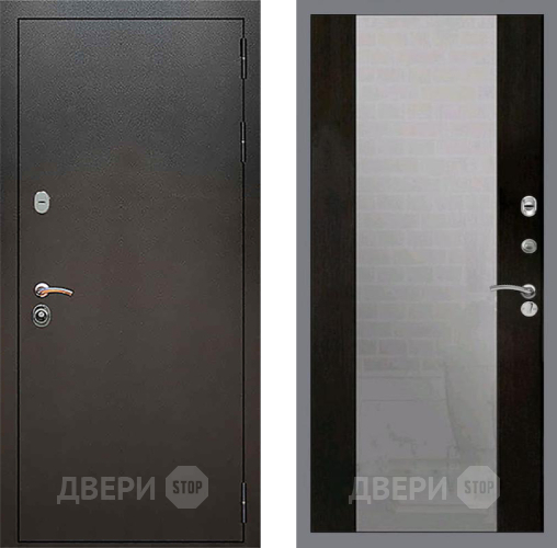Входная металлическая Дверь Рекс (REX) 5 Серебро Антик СБ-16 Зеркало Венге в Голицыно