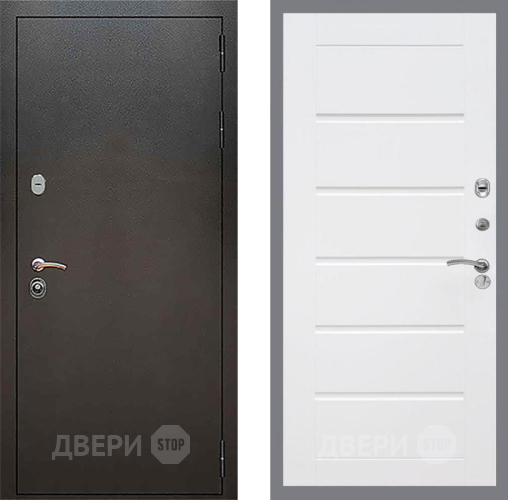 Входная металлическая Дверь Рекс (REX) 5 Серебро Антик Сити Белый ясень в Голицыно