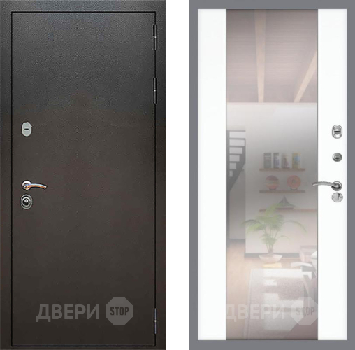 Дверь Рекс (REX) 5 Серебро Антик СБ-16 Зеркало Силк Сноу в Голицыно
