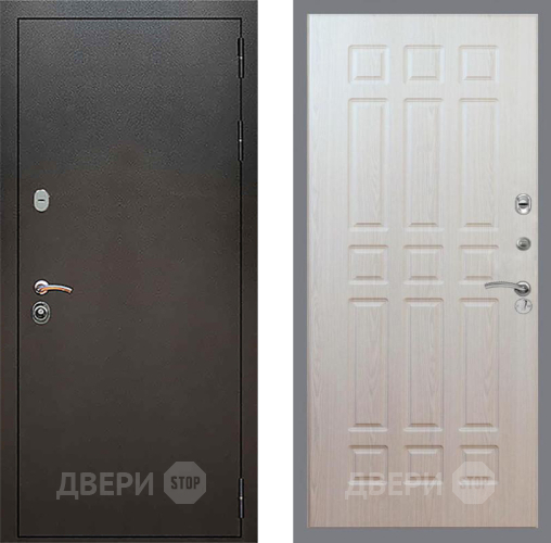 Входная металлическая Дверь Рекс (REX) 5 Серебро Антик FL-33 Беленый дуб в Голицыно