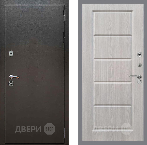 Входная металлическая Дверь Рекс (REX) 5 Серебро Антик FL-39 Беленый дуб в Голицыно