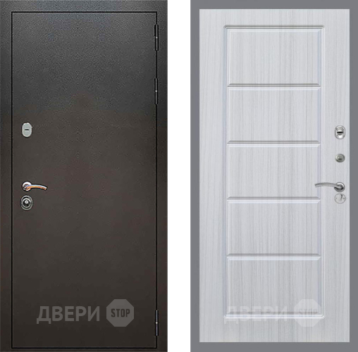 Входная металлическая Дверь Рекс (REX) 5 Серебро Антик FL-39 Сандал белый в Голицыно