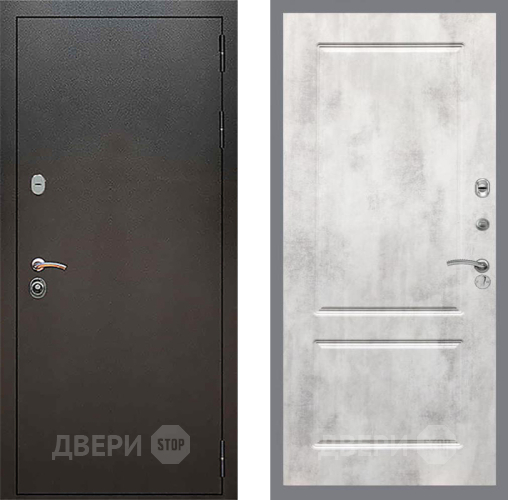Дверь Рекс (REX) 5 Серебро Антик FL-117 Бетон светлый в Голицыно