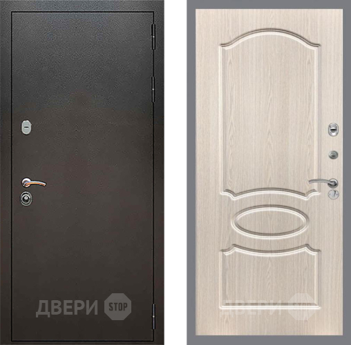 Входная металлическая Дверь Рекс (REX) 5 Серебро Антик FL-128 Беленый дуб в Голицыно