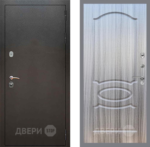 Входная металлическая Дверь Рекс (REX) 5 Серебро Антик FL-128 Сандал грей в Голицыно