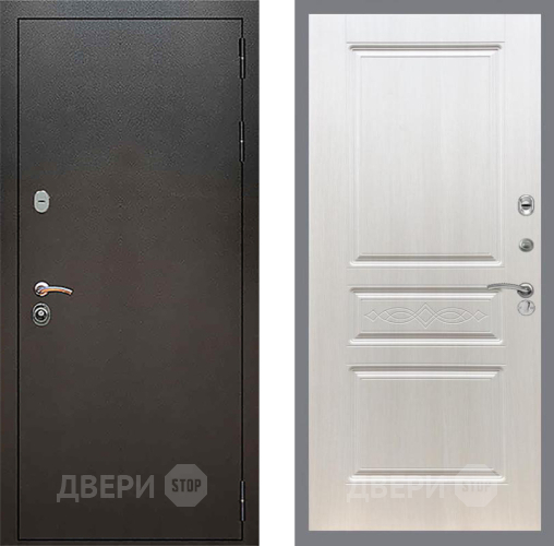 Входная металлическая Дверь Рекс (REX) 5 Серебро Антик FL-243 Лиственница беж в Голицыно