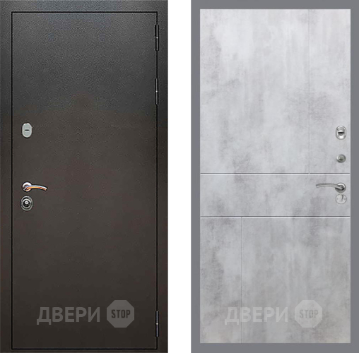 Дверь Рекс (REX) 5 Серебро Антик FL-290 Бетон светлый в Голицыно