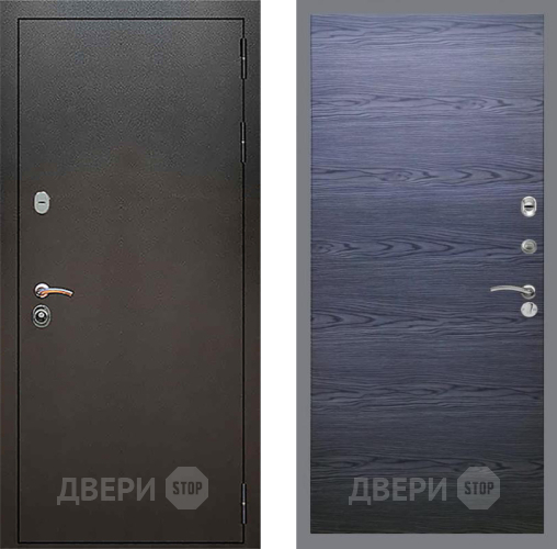 Входная металлическая Дверь Рекс (REX) 5 Серебро Антик GL Дуб тангенальный черный в Голицыно