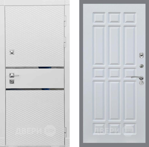 Входная металлическая Дверь Рекс (REX) 15 Силк Сноу FL-33 Белый ясень в Голицыно