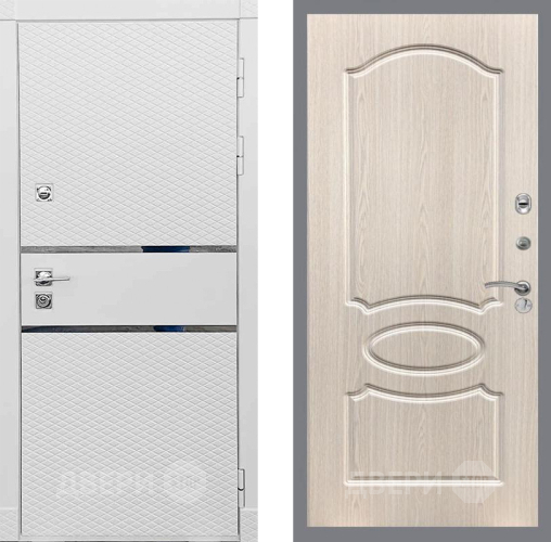 Входная металлическая Дверь Рекс (REX) 15 Силк Сноу FL-128 Беленый дуб в Голицыно