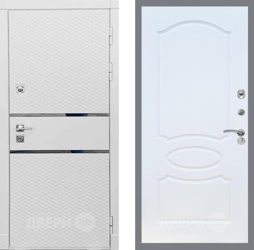 Входная металлическая Дверь Рекс (REX) 15 Силк Сноу FL-128 Белый ясень в Голицыно