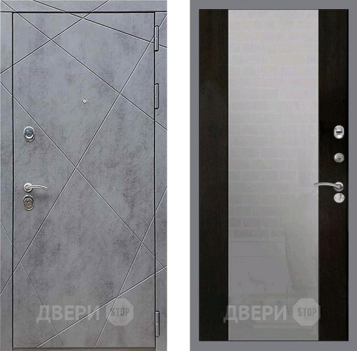 Входная металлическая Дверь Рекс (REX) 13 Бетон Темный СБ-16 Зеркало Венге в Голицыно