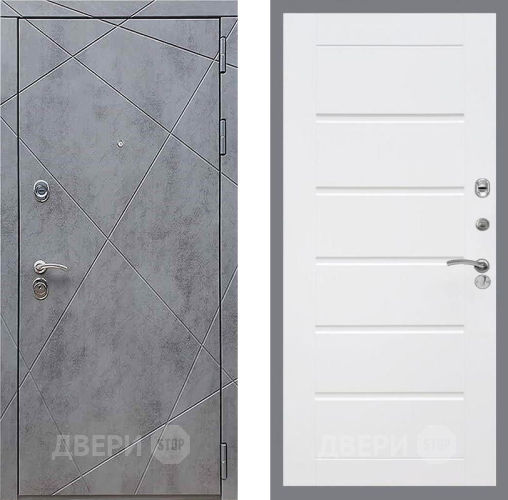 Входная металлическая Дверь Рекс (REX) 13 Бетон Темный Сити Белый ясень в Голицыно