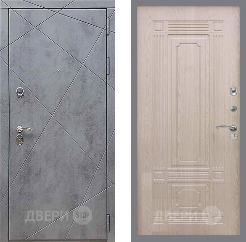 Входная металлическая Дверь Рекс (REX) 13 Бетон Темный FL-2 Беленый дуб в Голицыно