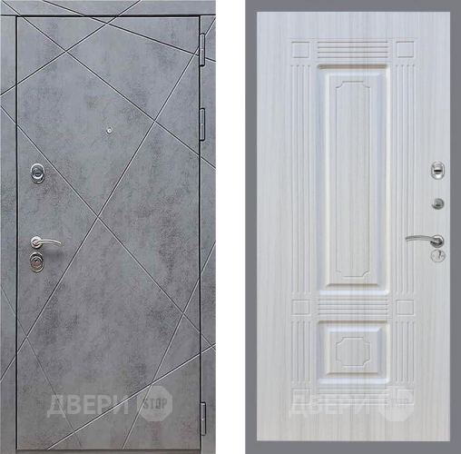 Входная металлическая Дверь Рекс (REX) 13 Бетон Темный FL-2 Сандал белый в Голицыно