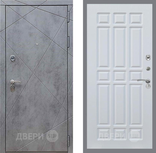 Дверь Рекс (REX) 13 Бетон Темный FL-33 Белый ясень в Голицыно