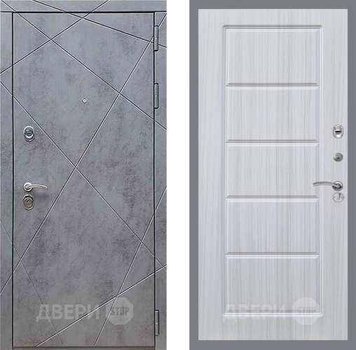 Входная металлическая Дверь Рекс (REX) 13 Бетон Темный FL-39 Сандал белый в Голицыно