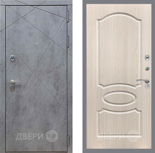Входная металлическая Дверь Рекс (REX) 13 Бетон Темный FL-128 Беленый дуб в Голицыно