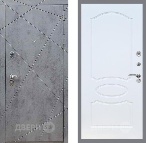 Дверь Рекс (REX) 13 Бетон Темный FL-128 Белый ясень в Голицыно